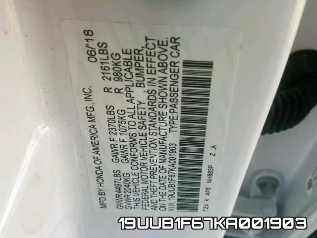 19UUB1F67KA001903 фото 2