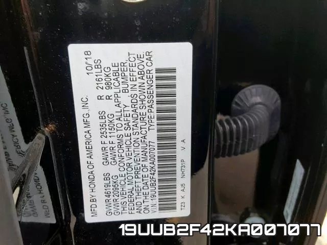 19UUB2F42KA007077 фото 2