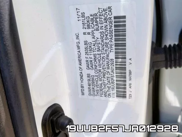 19UUB2F57JA012928 фото 2