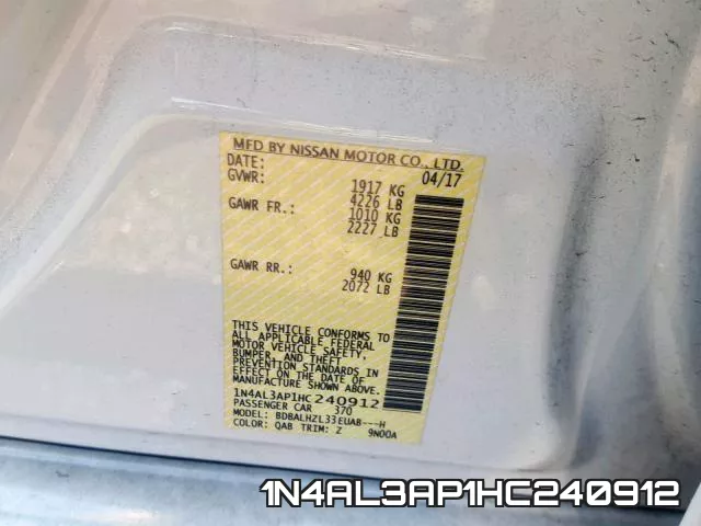 1N4AL3AP1HC240912 фото 2