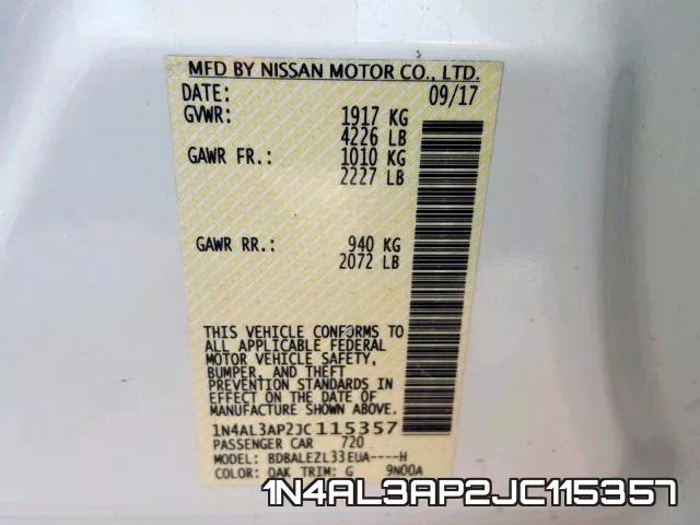 1N4AL3AP2JC115357 фото 2
