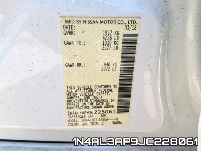 1N4AL3AP9JC228061 фото 2