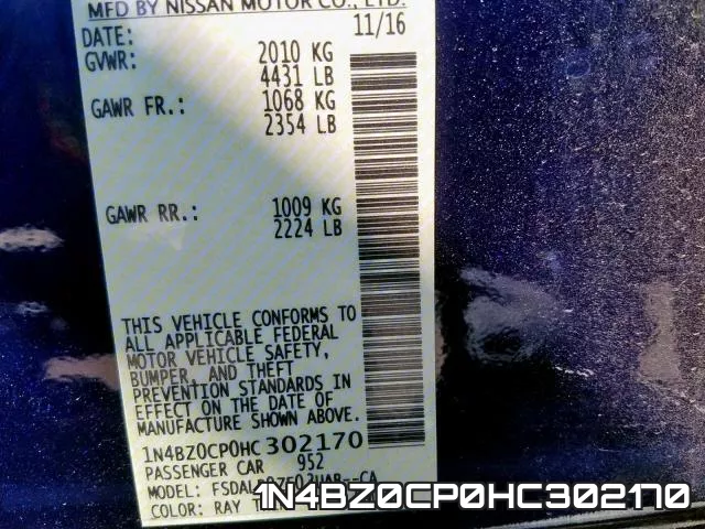 1N4BZ0CP0HC302170 фото 2
