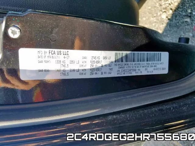 2C4RDGEG2HR755680 фото 2