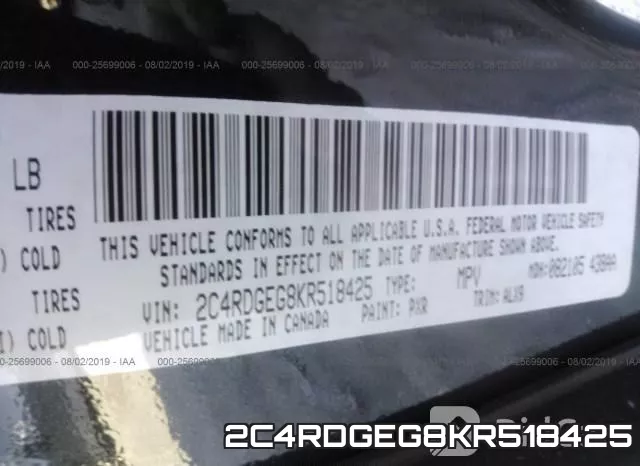 2C4RDGEG8KR518425 фото 10
