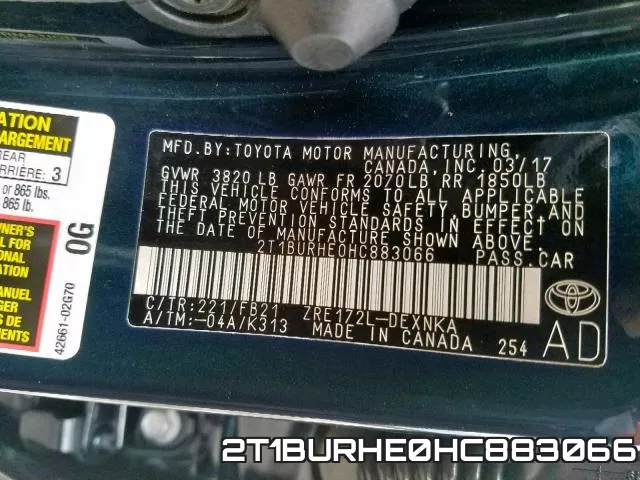 2T1BURHE0HC883066 фото 2