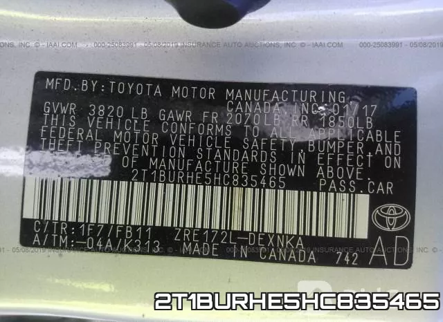 2T1BURHE5HC835465 фото 10