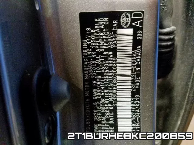 2T1BURHE8KC200859 фото 2