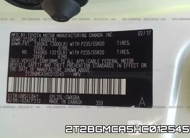 2T2BGMCA5HC012545 фото 9