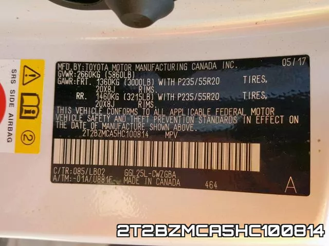 2T2BZMCA5HC100814 фото 2