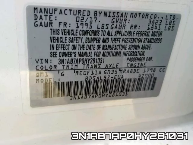 3N1AB7AP0HY281031 фото 2