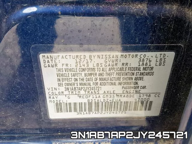 3N1AB7AP2JY245721 фото 2