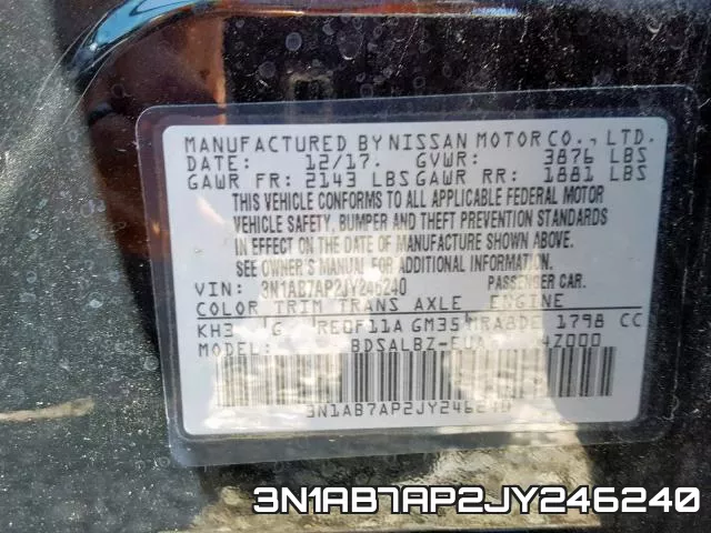 3N1AB7AP2JY246240 фото 2