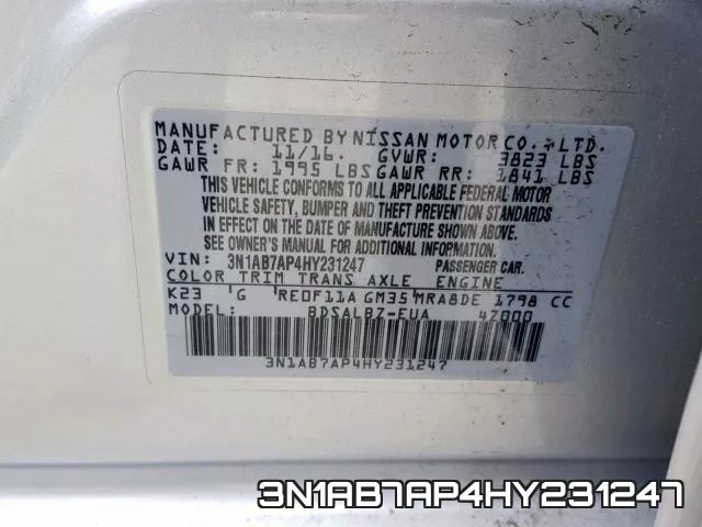 3N1AB7AP4HY231247 фото 2