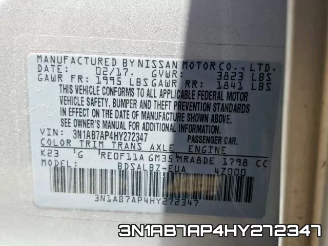3N1AB7AP4HY272347 фото 2