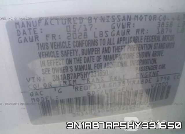 3N1AB7AP5HY331650 фото 10