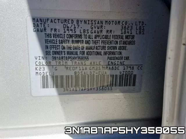 3N1AB7AP5HY358055 фото 2