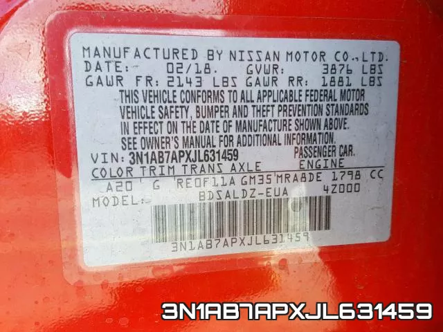 3N1AB7APXJL631459 фото 2