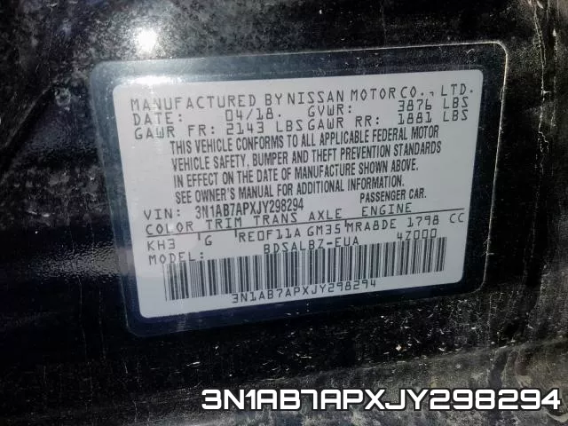 3N1AB7APXJY298294 фото 2