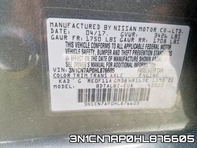 3N1CN7AP0HL876605 фото 2
