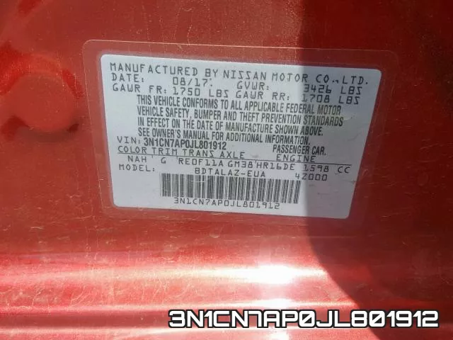 3N1CN7AP0JL801912 фото 2