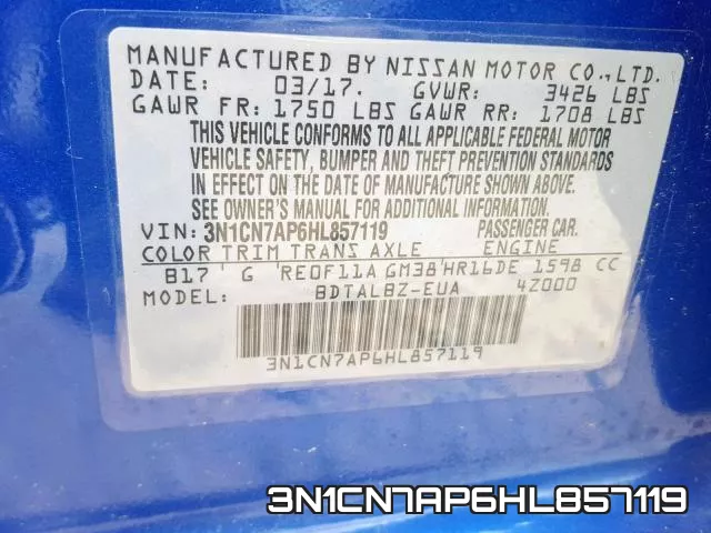 3N1CN7AP6HL857119 фото 2