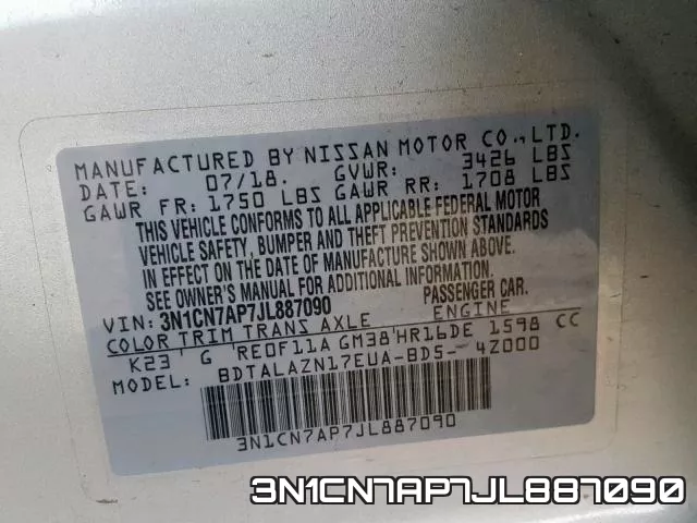 3N1CN7AP7JL887090 фото 2