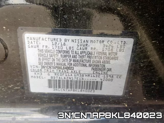 3N1CN7AP8KL840023 фото 2