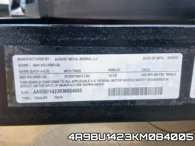 4A9BU1423KM084005 фото 2