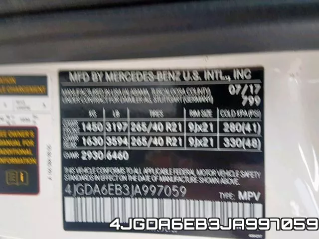4JGDA6EB3JA997059 фото 2