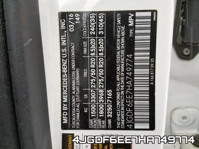 4JGDF6EE7HA749774 фото 2