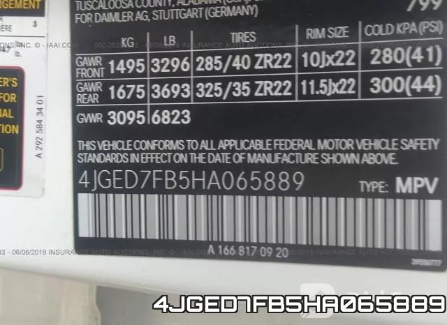 4JGED7FB5HA065889 фото 10