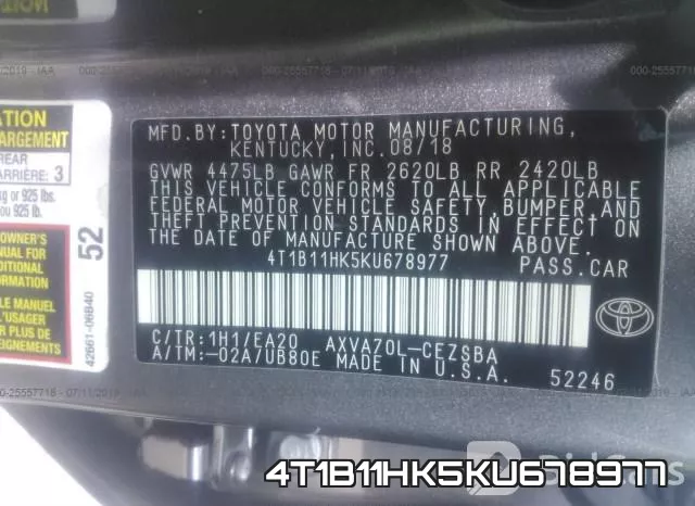 4T1B11HK5KU678977 фото 10