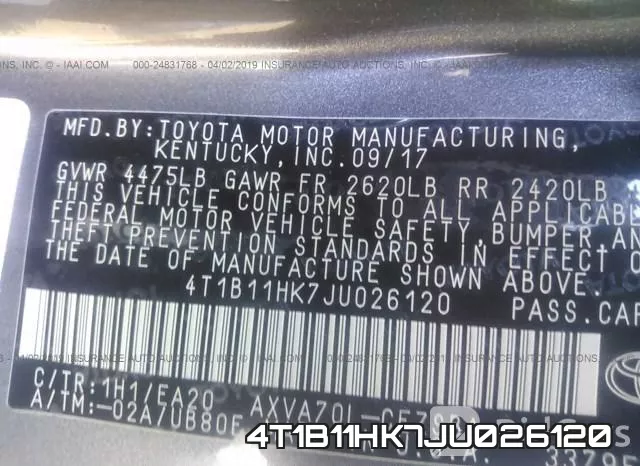 4T1B11HK7JU026120 фото 10