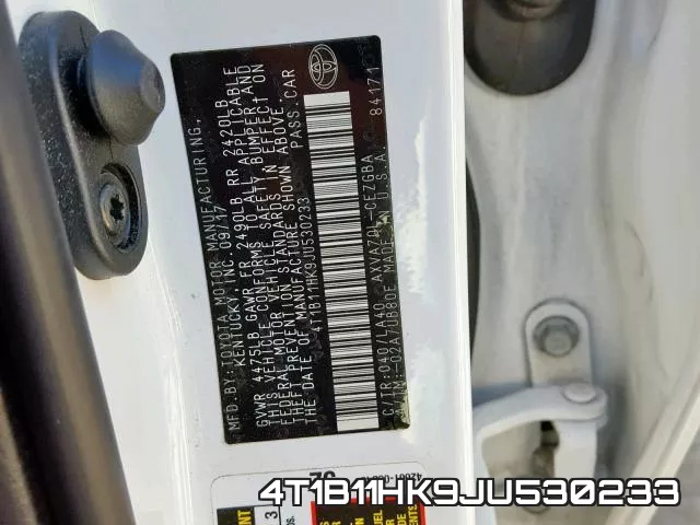 4T1B11HK9JU530233 фото 2