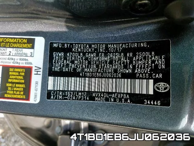 4T1BD1EB6JU062036 фото 2