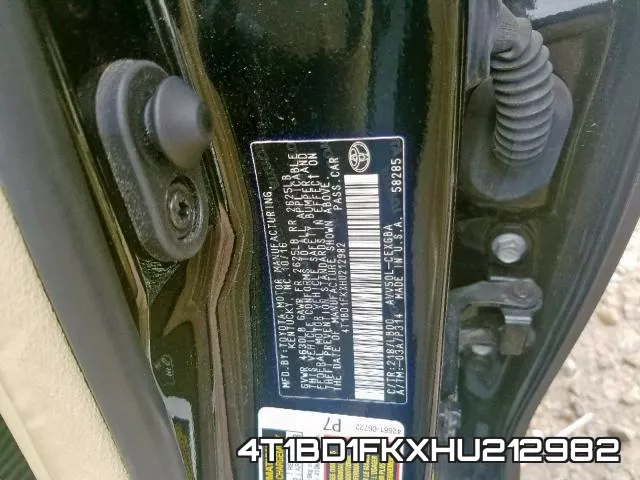 4T1BD1FKXHU212982 фото 2