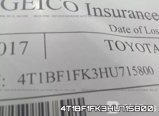 4T1BF1FK3HU715800 фото 10