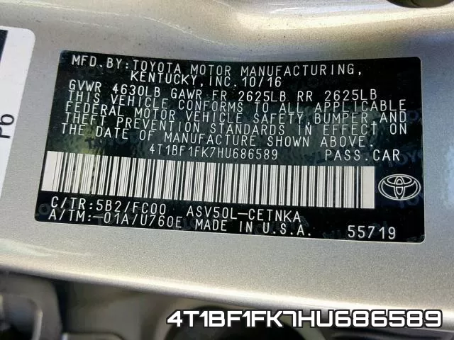 4T1BF1FK7HU686589 фото 2