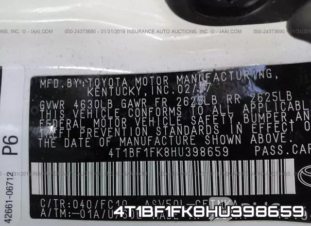 4T1BF1FK8HU398659 фото 10