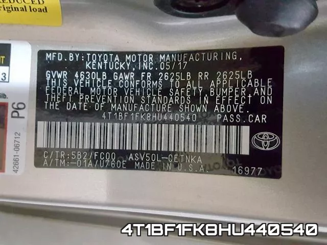 4T1BF1FK8HU440540 фото 2