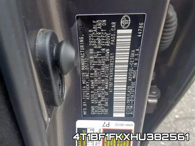4T1BF1FKXHU382561 фото 2