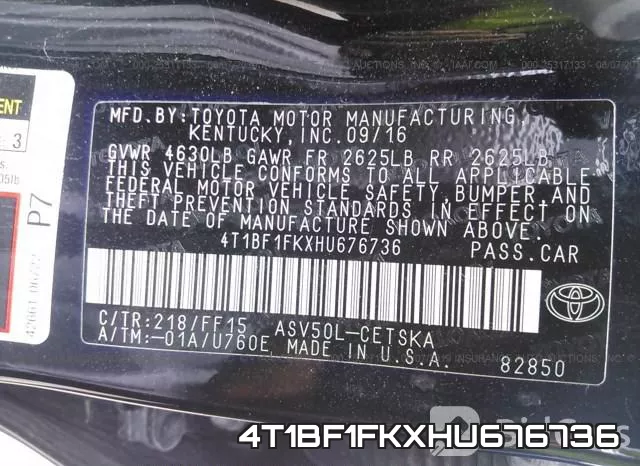 4T1BF1FKXHU676736 фото 10