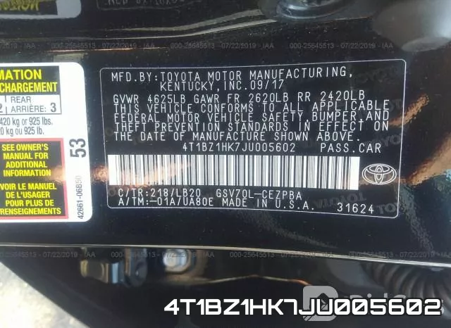 4T1BZ1HK7JU005602 фото 10