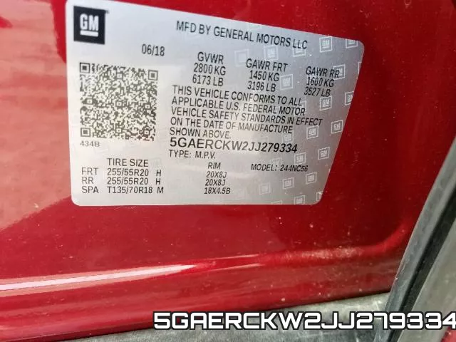 5GAERCKW2JJ279334 фото 2