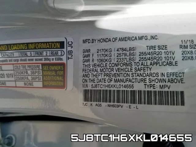 5J8TC1H6XKL014655 фото 2