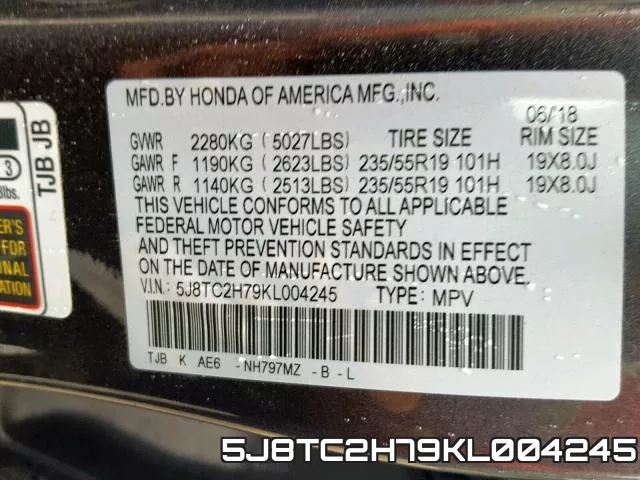 5J8TC2H79KL004245 фото 2