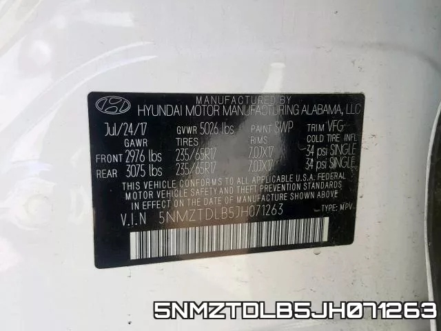 5NMZTDLB5JH071263 фото 2