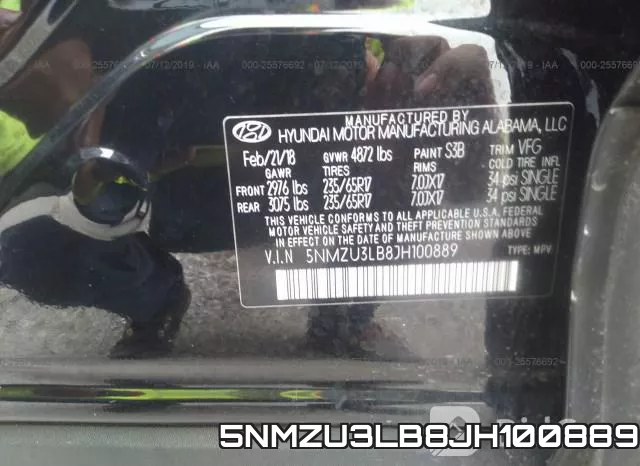 5NMZU3LB8JH100889 фото 10