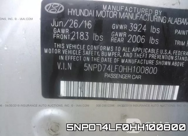 5NPD74LF0HH100800 фото 10